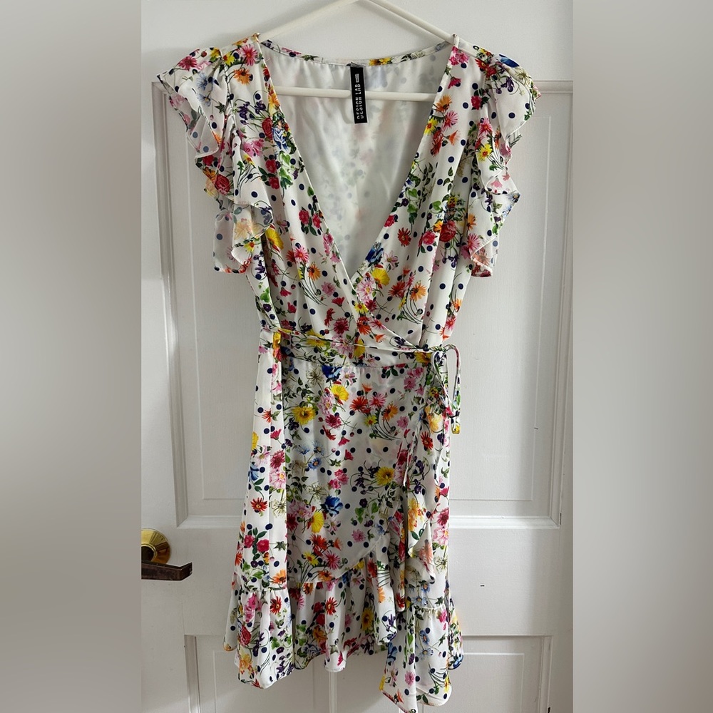 Design Lab Floral & Polka Dot Dress
